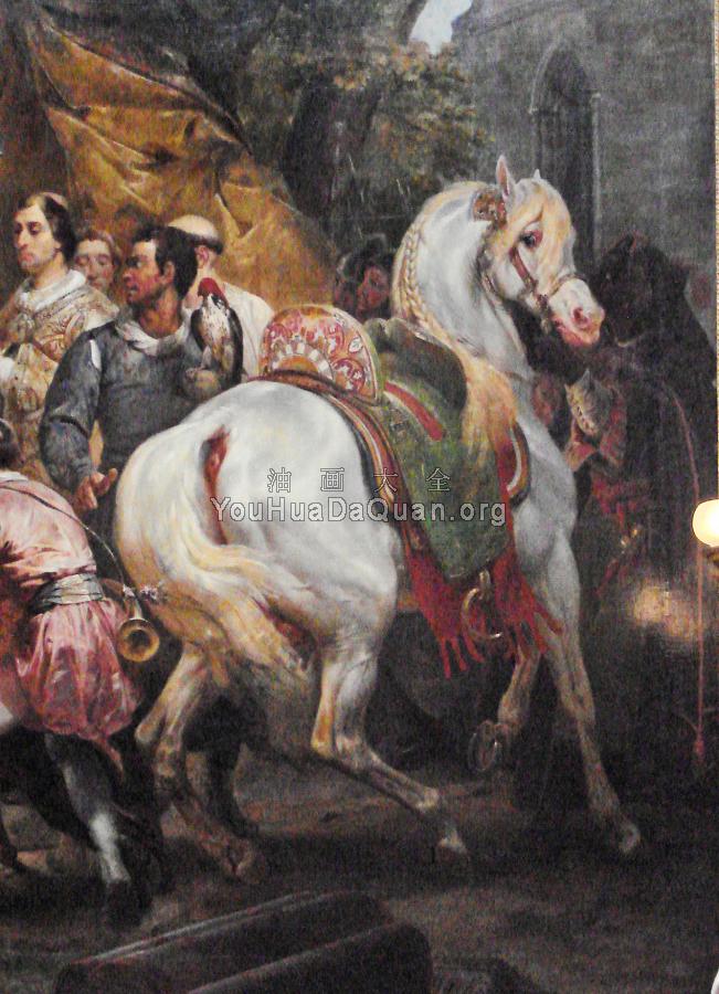 Philippe Auguste Arabian horse and Moorish attendant at the Battle of Bouvines - 贺拉斯·贝内特